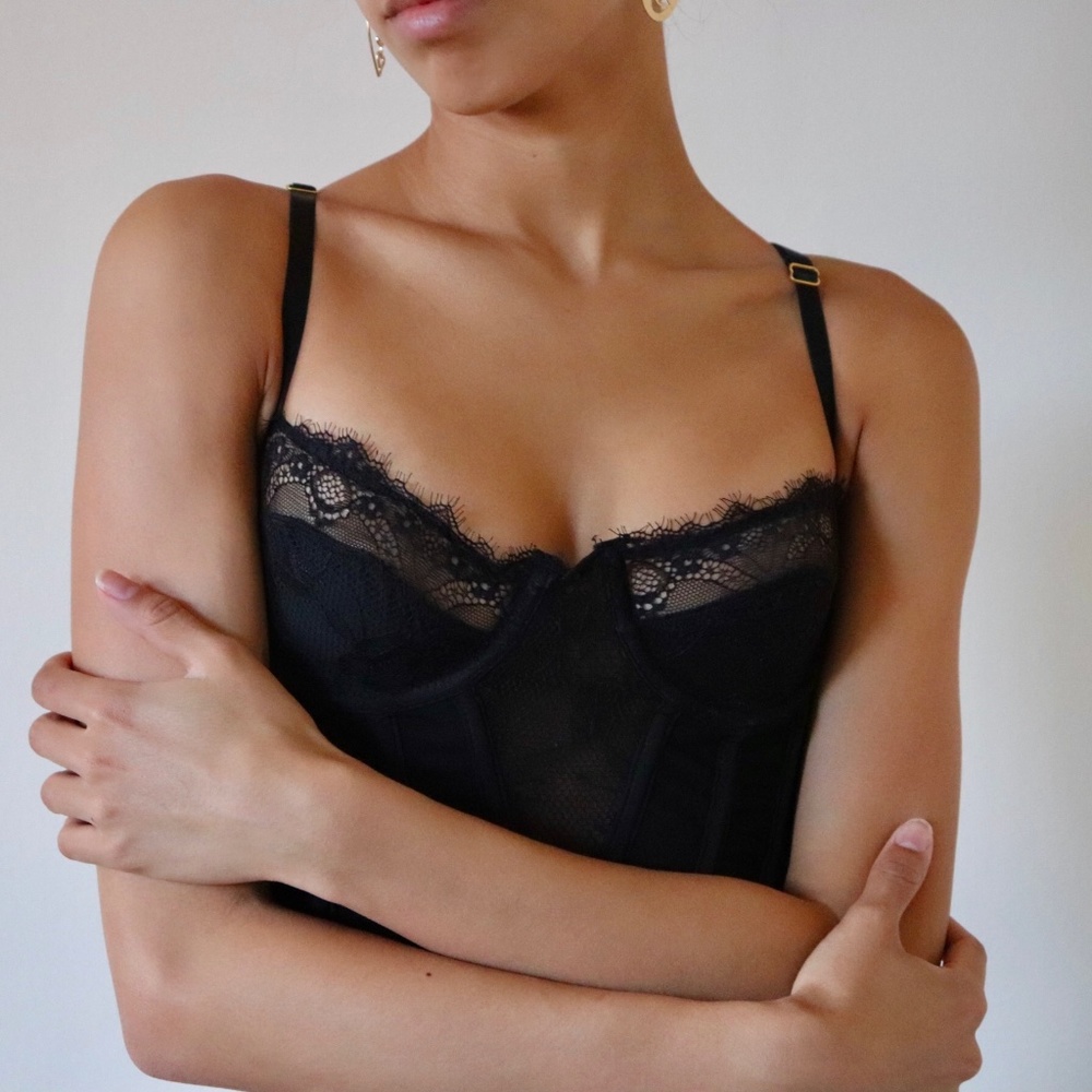 Black Lace Corset Top